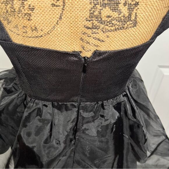 Sz S English Factory Black Sparkle Glitter Empire Tulle & Organza Top NWOT $85 - Picture 9 of 12